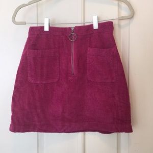 Pink Corduroy Skirt